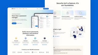 1Password Top SaaS Security Web Design